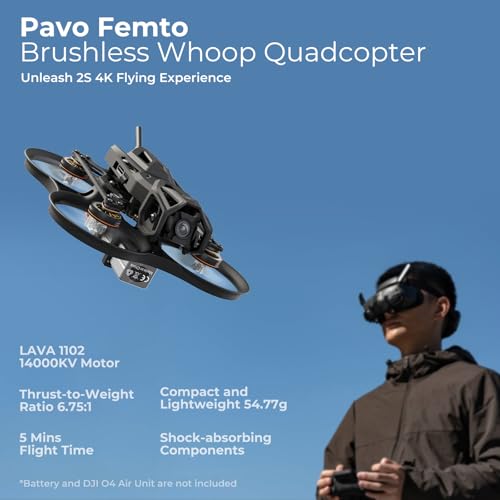 Brushless Whoop Quadcopter Pocket Drone with HD VTX Bracket for DJI O4 Air Unit F4 2-3S 20A FC LAVA 1102|14000KV Motor F922