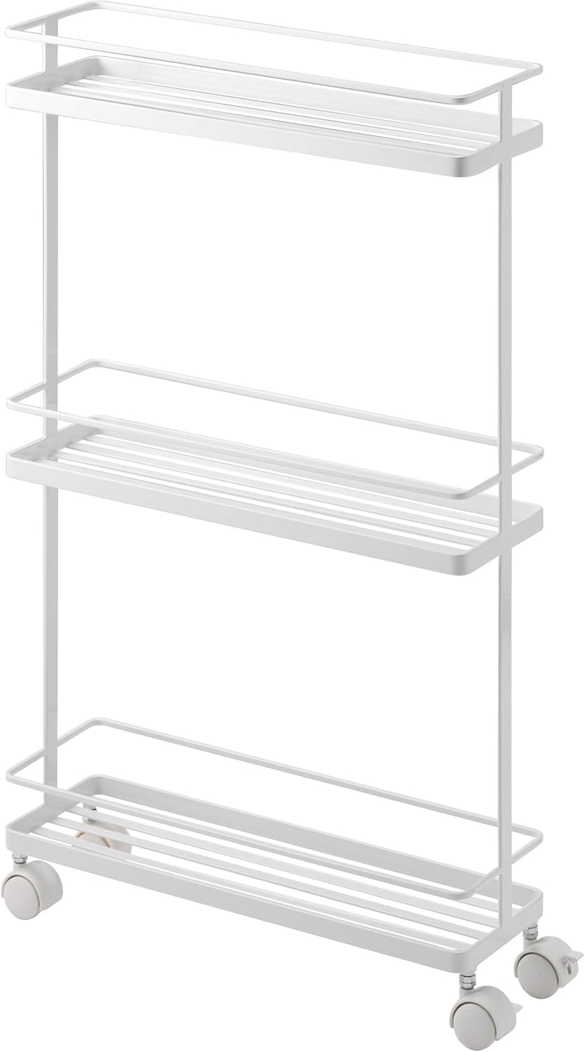 White Rolling Kitchen Storage Cart Q789436