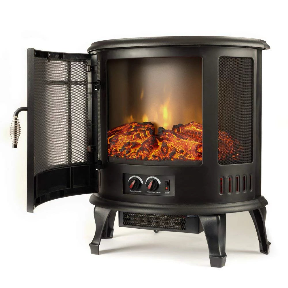 Black Free Standing Electric Fireplace Stove B687