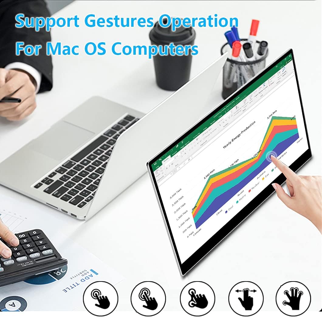 14 Inch 3840x2160 Portable Touch Monitor with Rear Folding Kickstand Speakers V103200