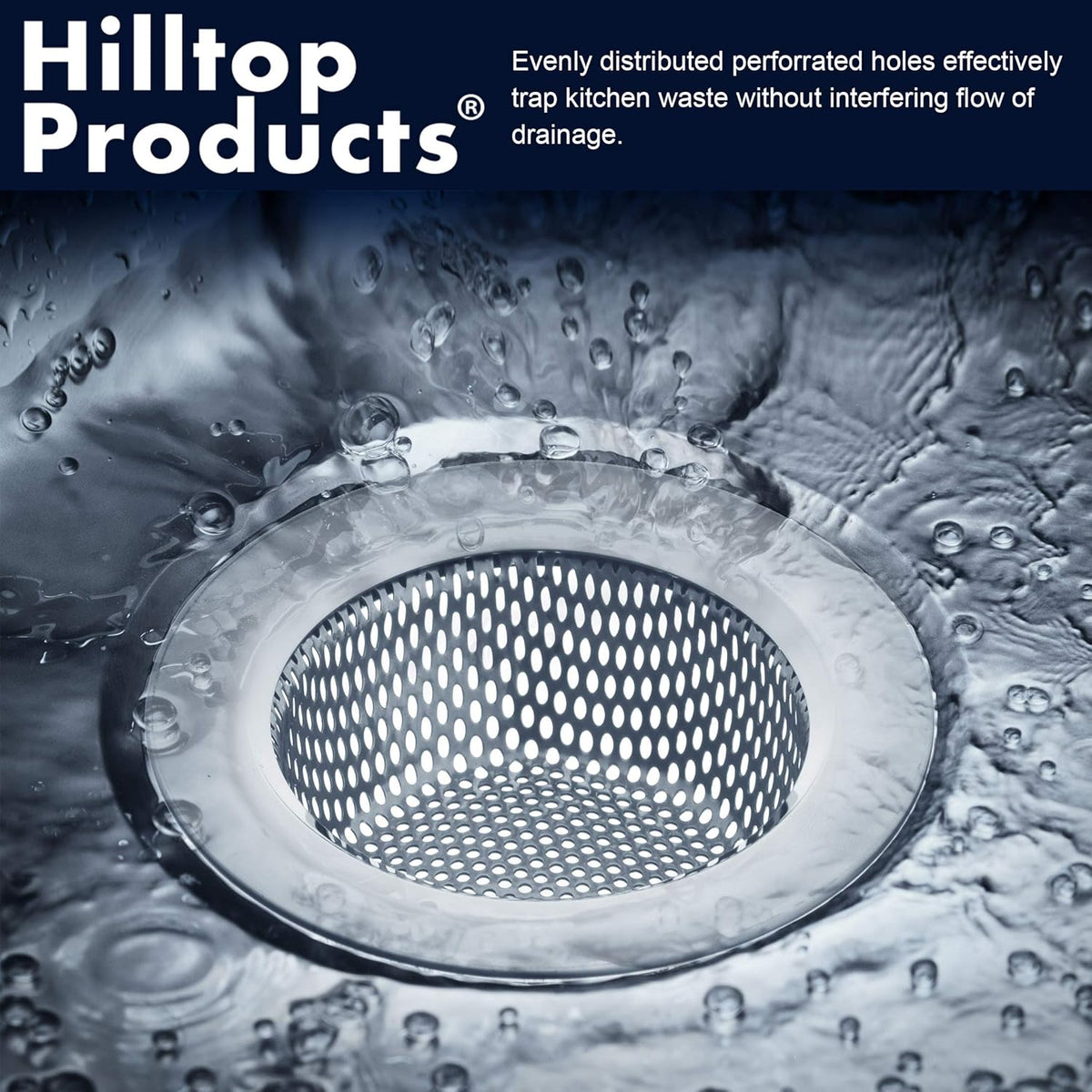 2 Pack 4.5" Top / 3" Basket Stainless Steel Kitchen Sink Drain Strainer B925912