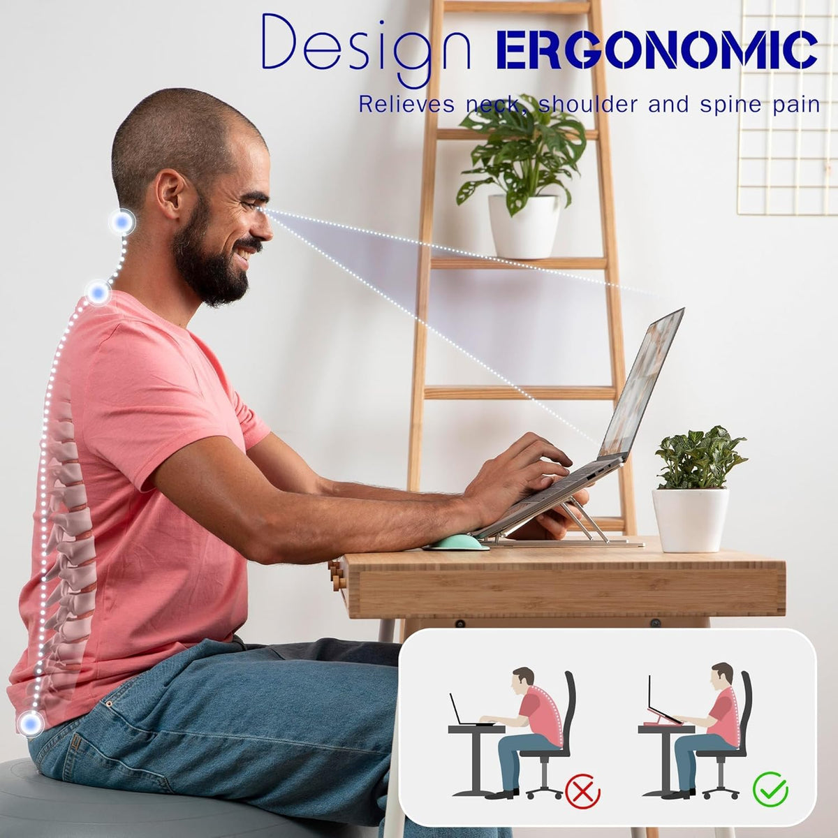 Adjustable Aluminium Alloy Laptop Stand for 10-16" Laptops N945309