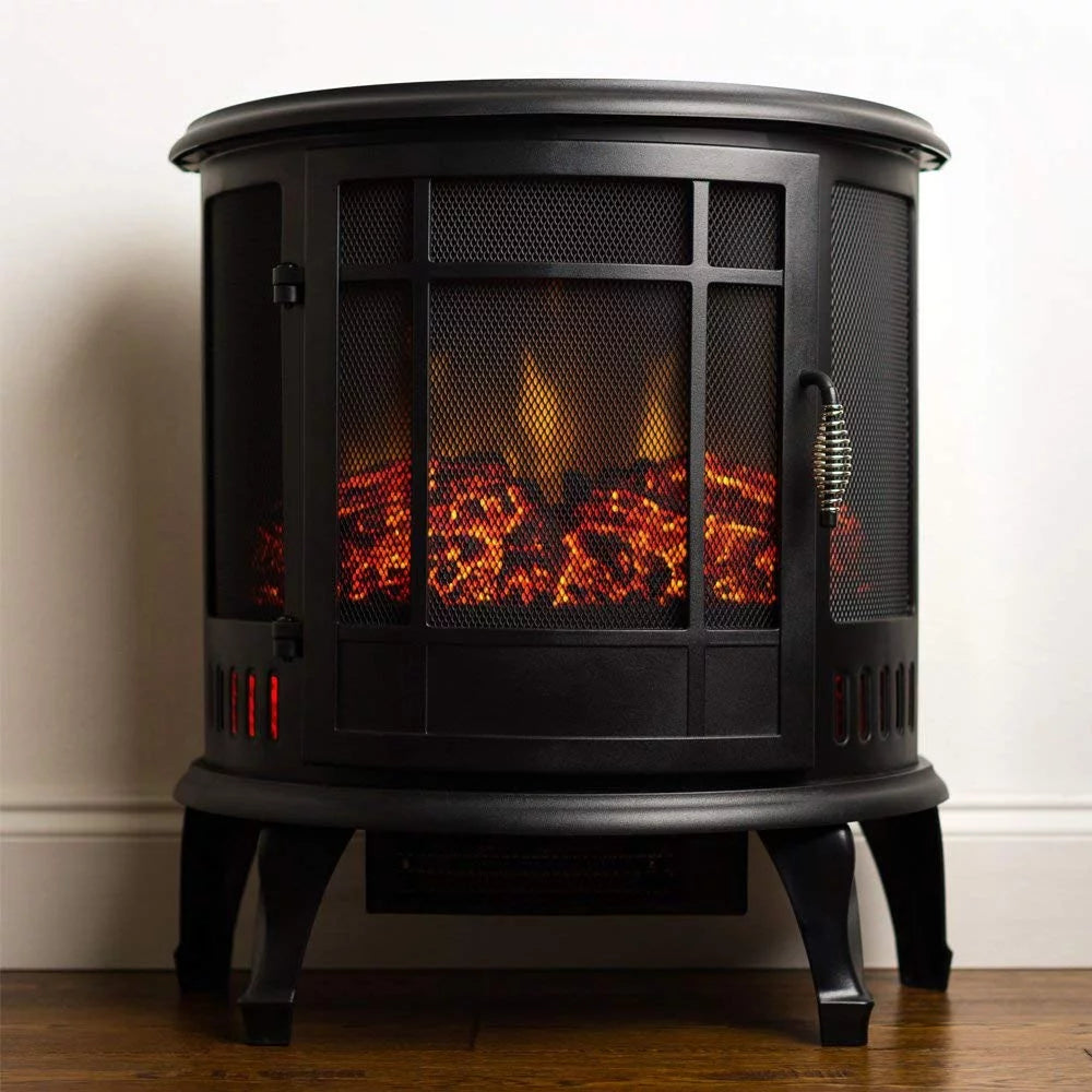 Black Free Standing Electric Fireplace Stove B687