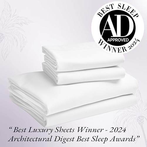 1000 Thread Count Queen Size 4 Pc 100% Cotton Sateen Bed Sheets (White) T340