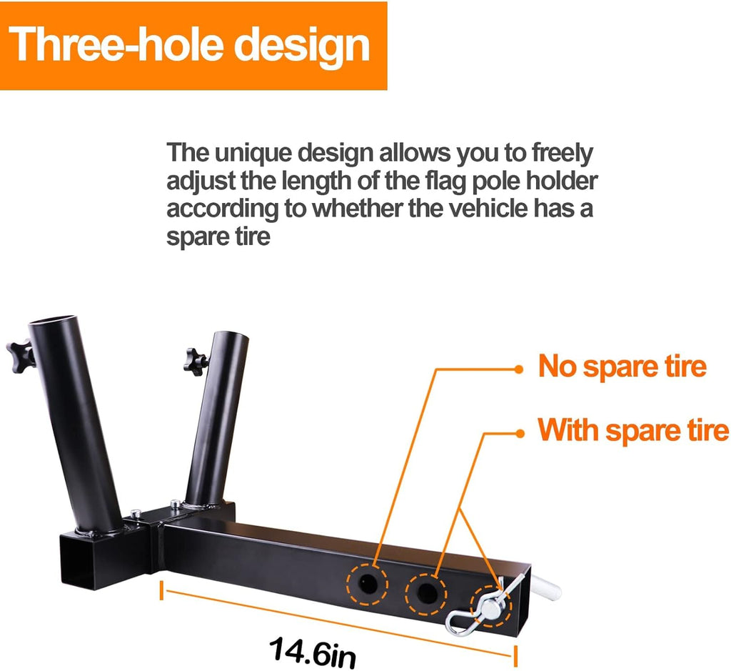 Trailer Hitch Flag Pole Holder with Bolts K465