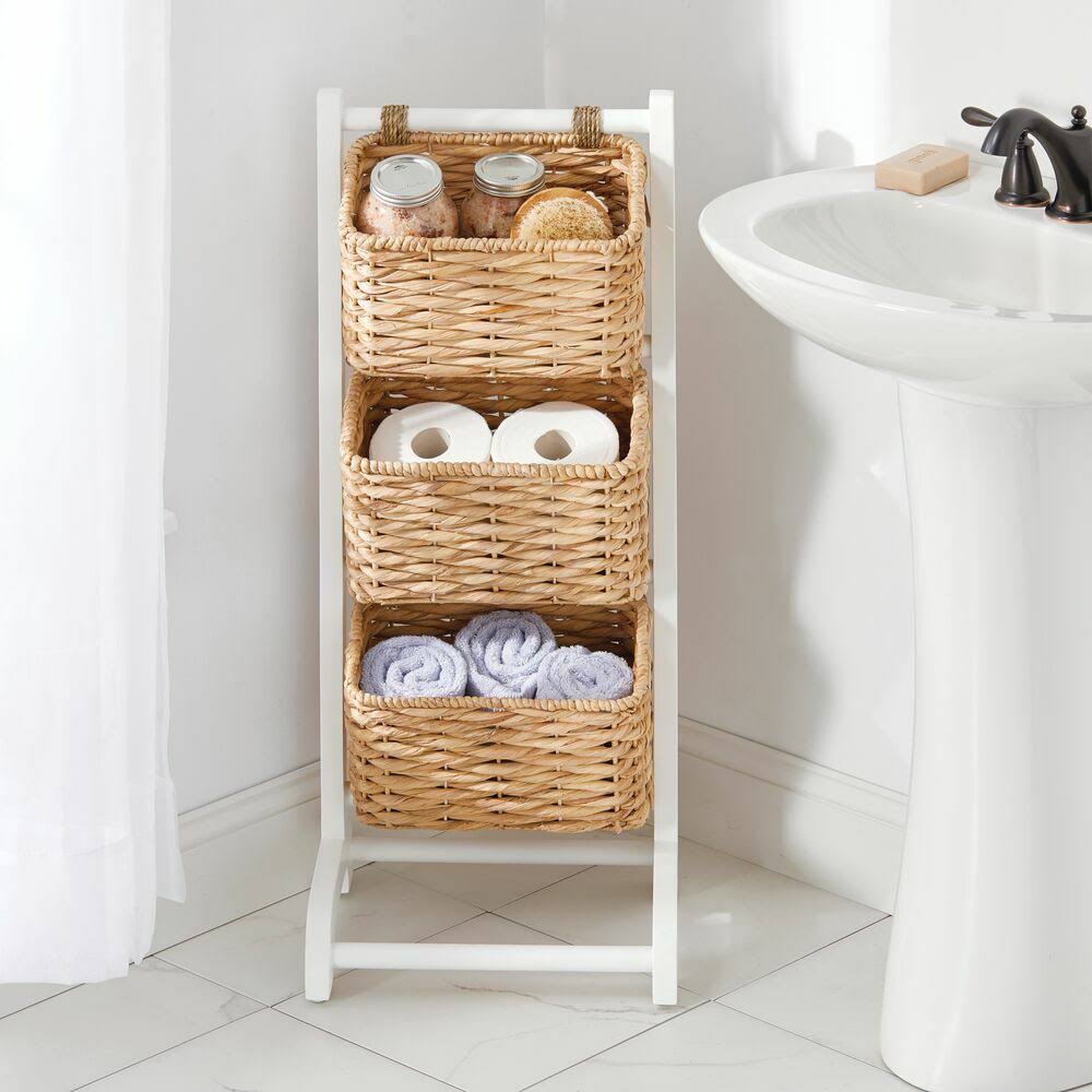 Standing Storage Basket Stand with 3 Baskets A24002