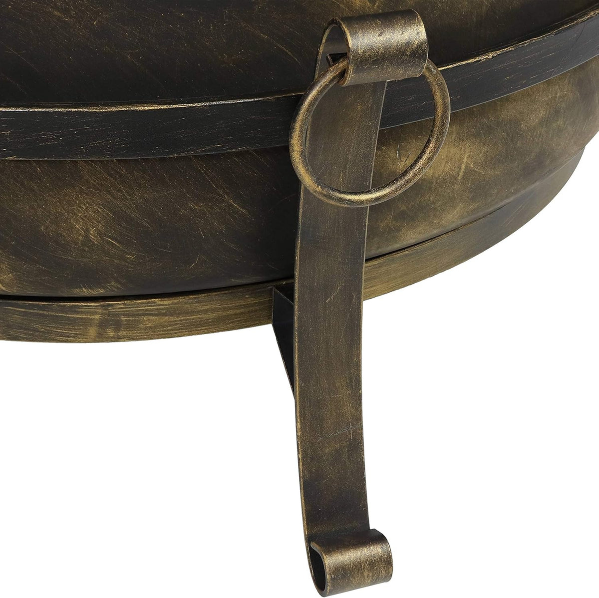 34-Inch Wood-Burning Fire Pit with Spark Screen, Poker, and Grate Y54862