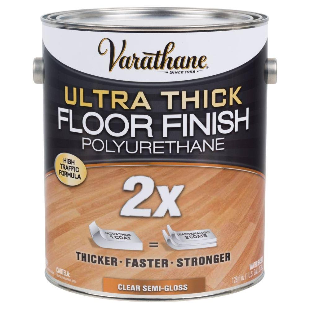 1 gal. Clear Semi-Gloss Water-Based Floor Polyurethane (2 Pack) L677