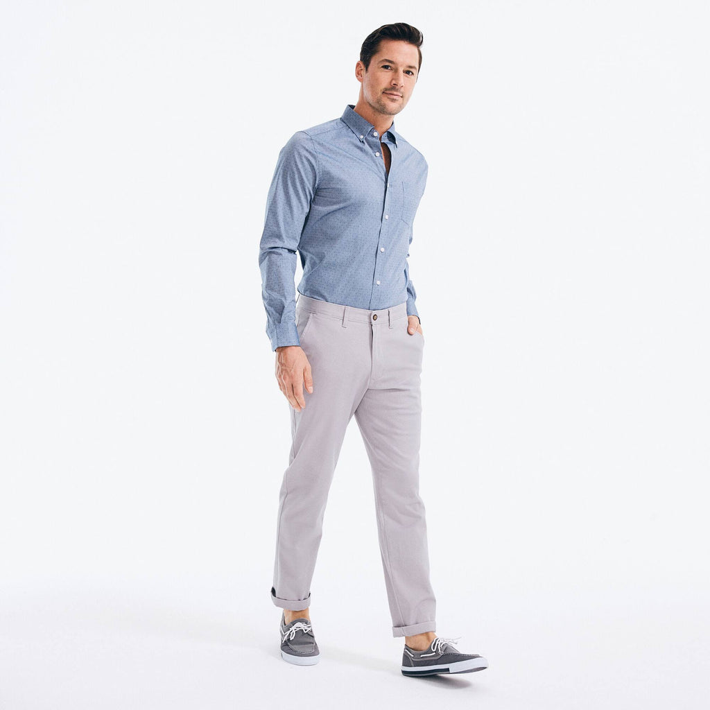 Grey Classic Fit Flat Front Deck Pant B50173