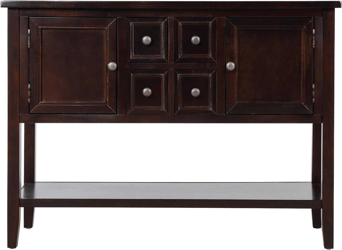 Espresso Buffet Table with Bottom Shelf J427