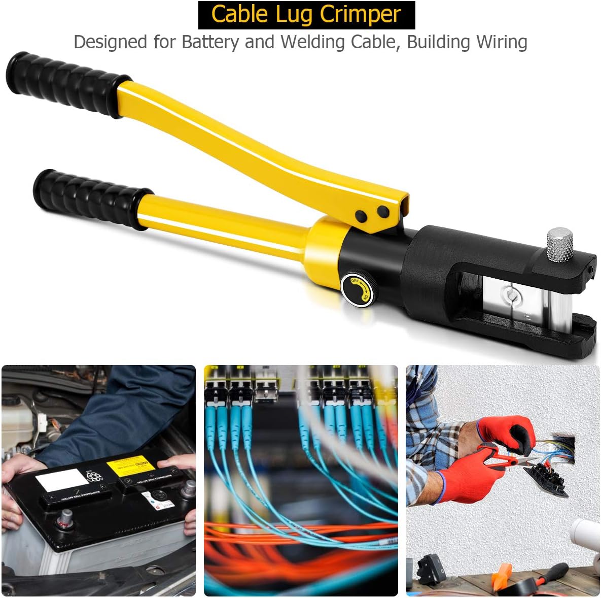 16 Ton Hydraulic Wire Crimper with 11 Dies B4265