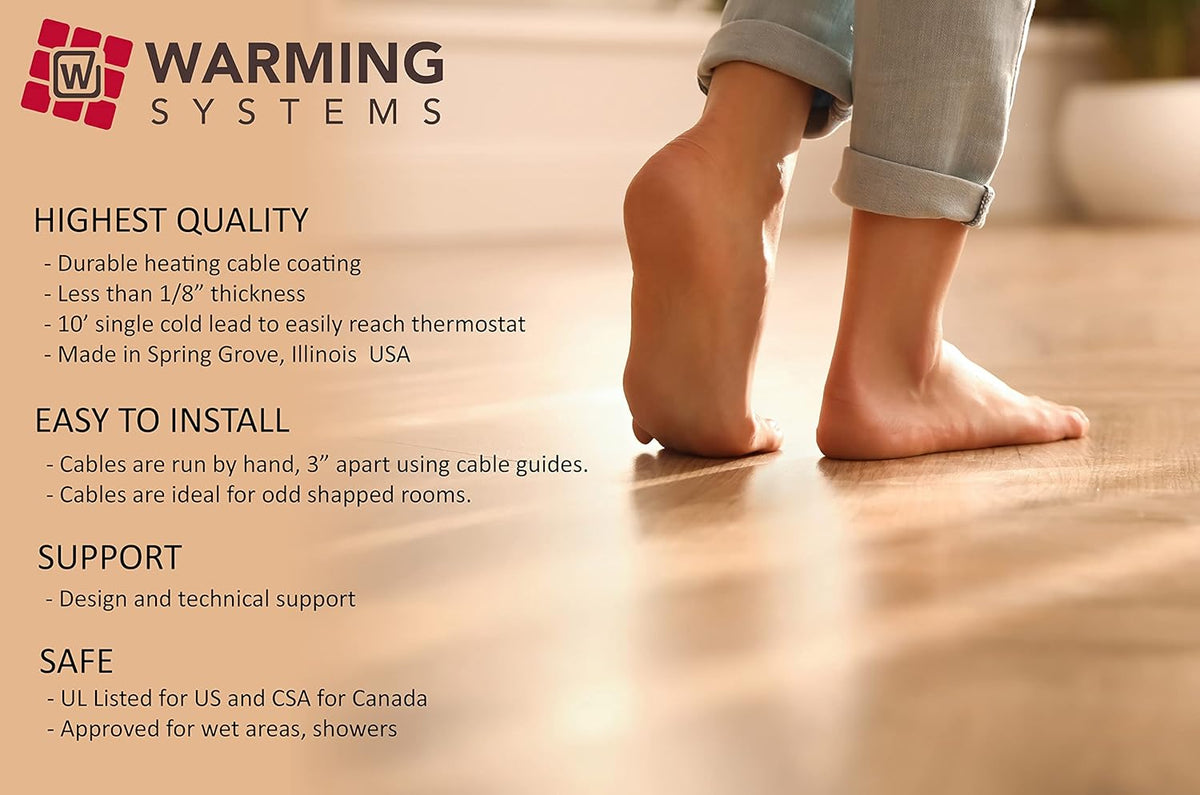 50 Sqft Electric Radiant Floor Heat Heating System with Digital Thermostat L201