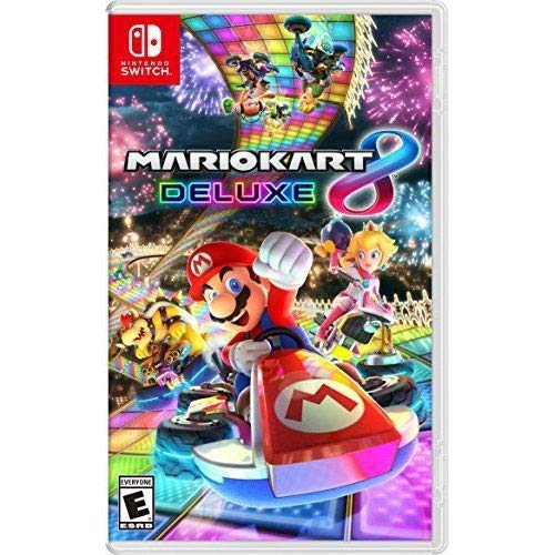 32GB Console with Gray Joy Con Bundle with Super Mario Party, Mario Kart 8 Deluxe and Steering Wheel 2-Pack F5273
