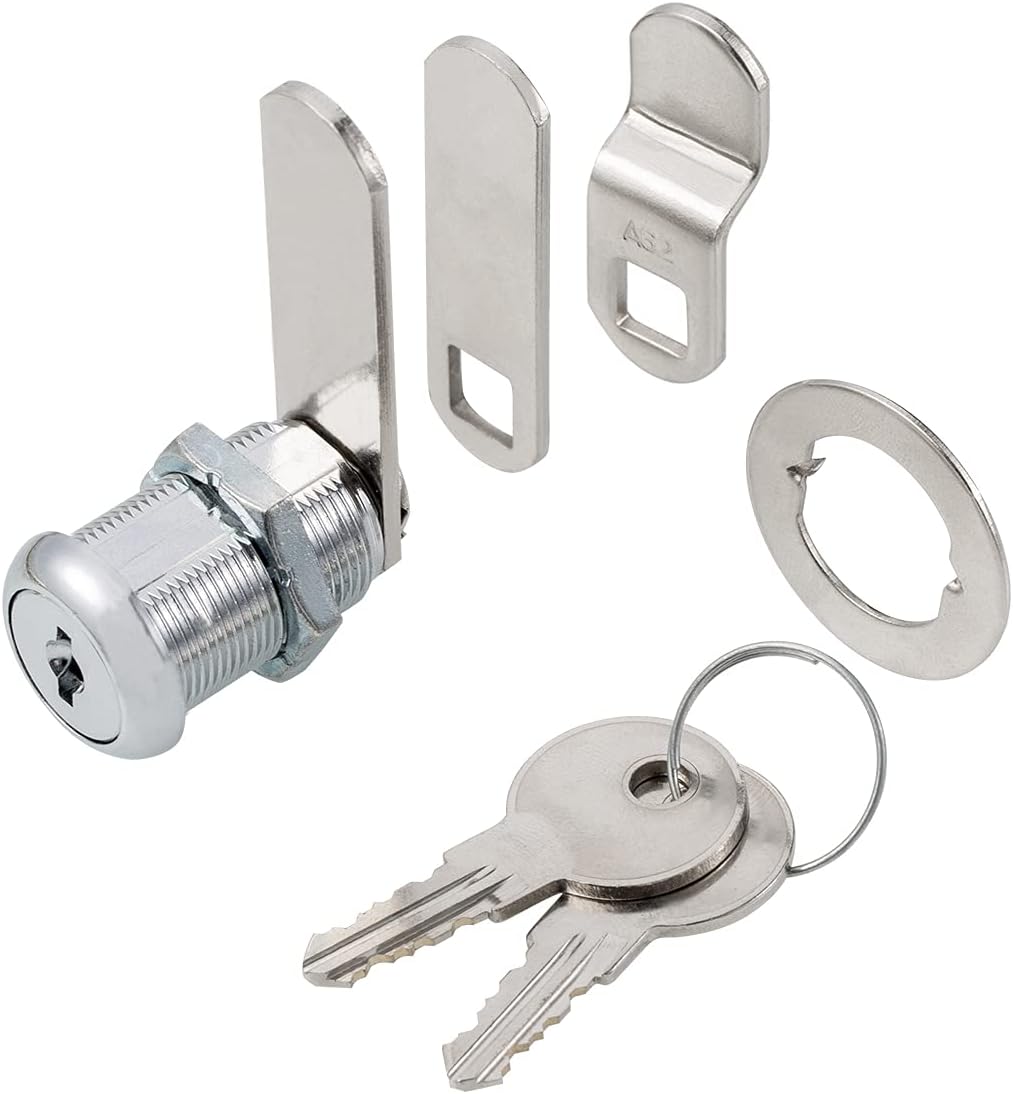 Cabinet Cam Lock 1-1/8 Cylinder Chrome Finish 4 Pack D67921