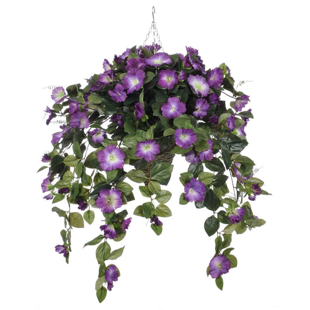 Artificial Petunia Hanging Plant in Cone Basket B68055