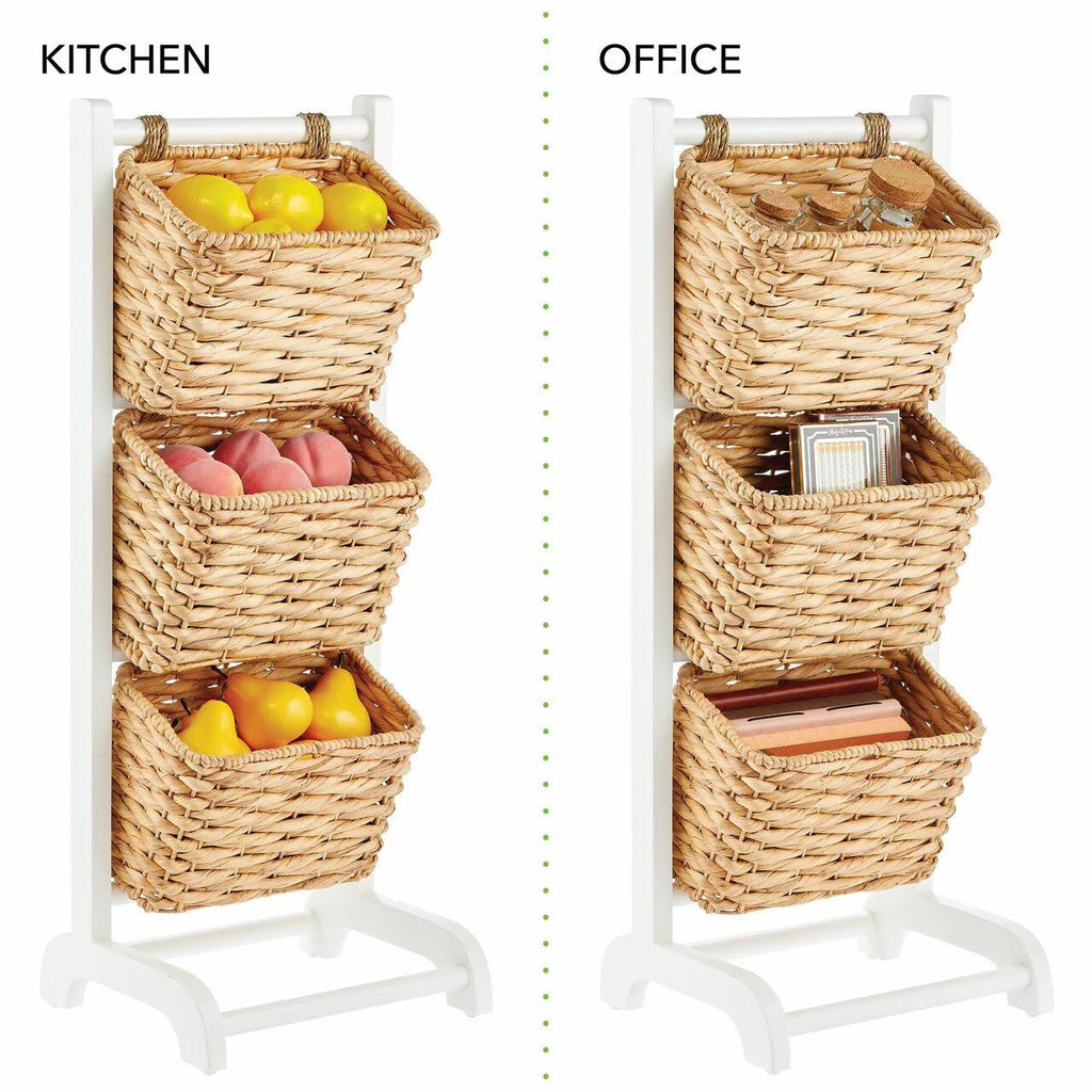 Standing Storage Basket Stand with 3 Baskets A24002