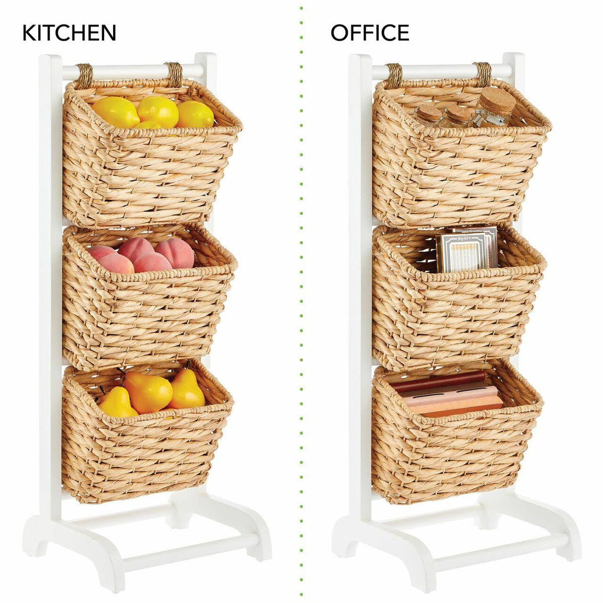 Standing Storage Basket Stand with 3 Baskets A24002