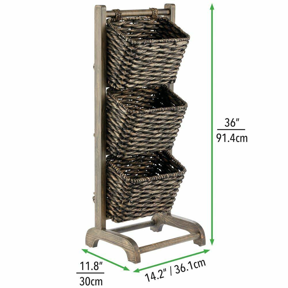 Standing Storage Basket Stand with 3 Baskets A24002