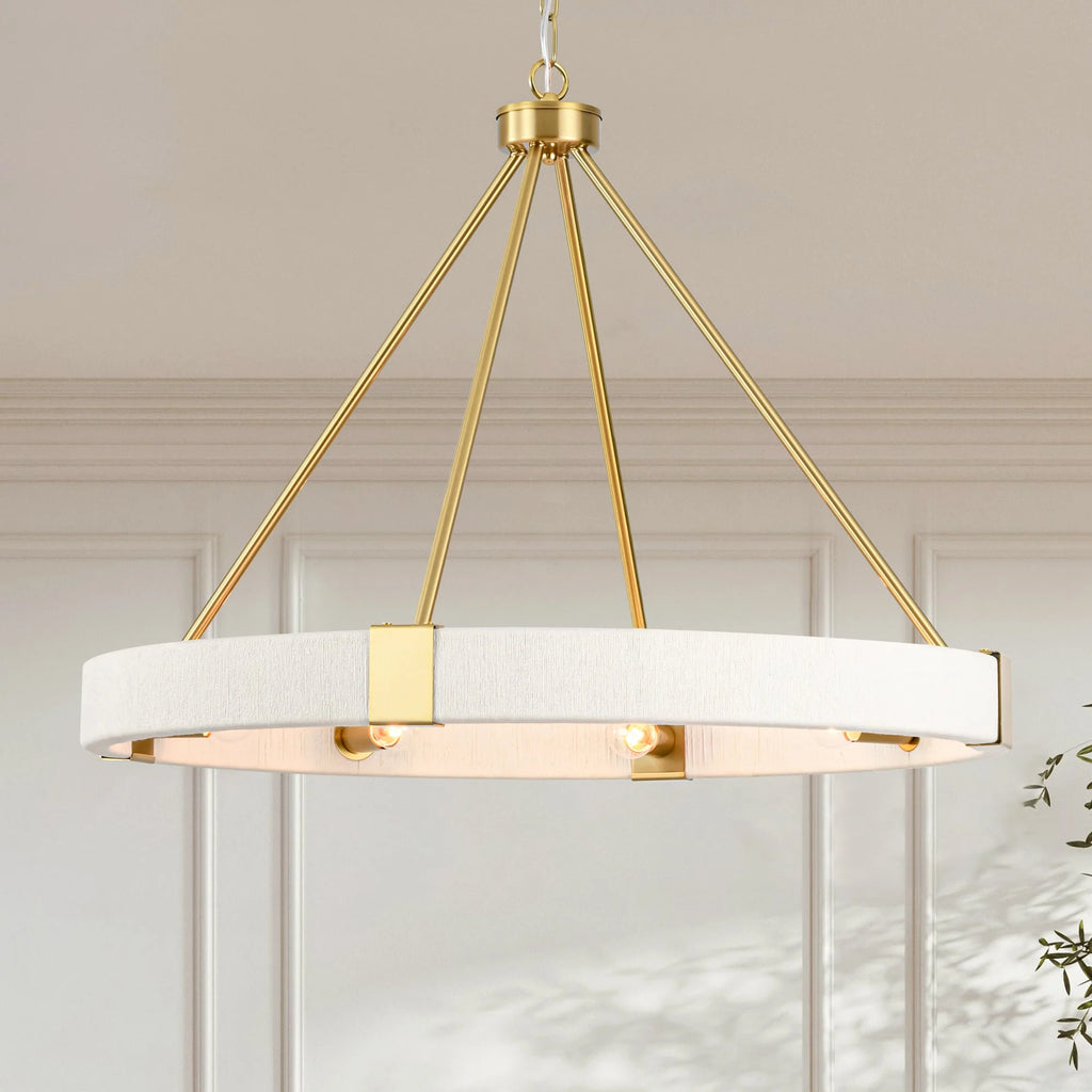 8-Light Dimmable Fabric Ring Chandelier Q157