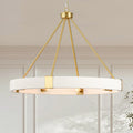 8-Light Dimmable Fabric Ring Chandelier Q157