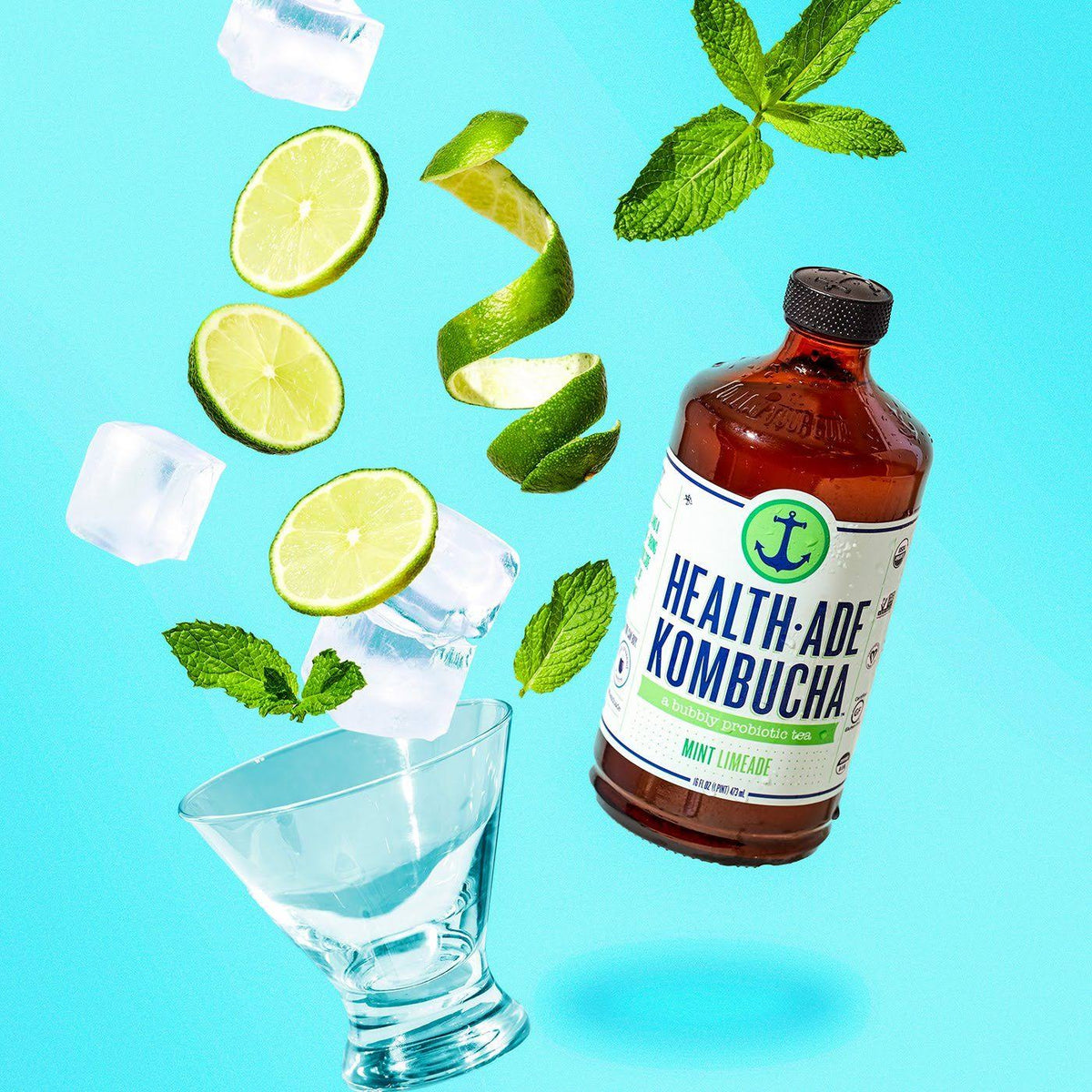 Mint Limeade Kombucha 12 pack 16 fl oz L935