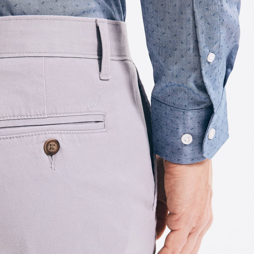 Grey Classic Fit Flat Front Deck Pant B50173