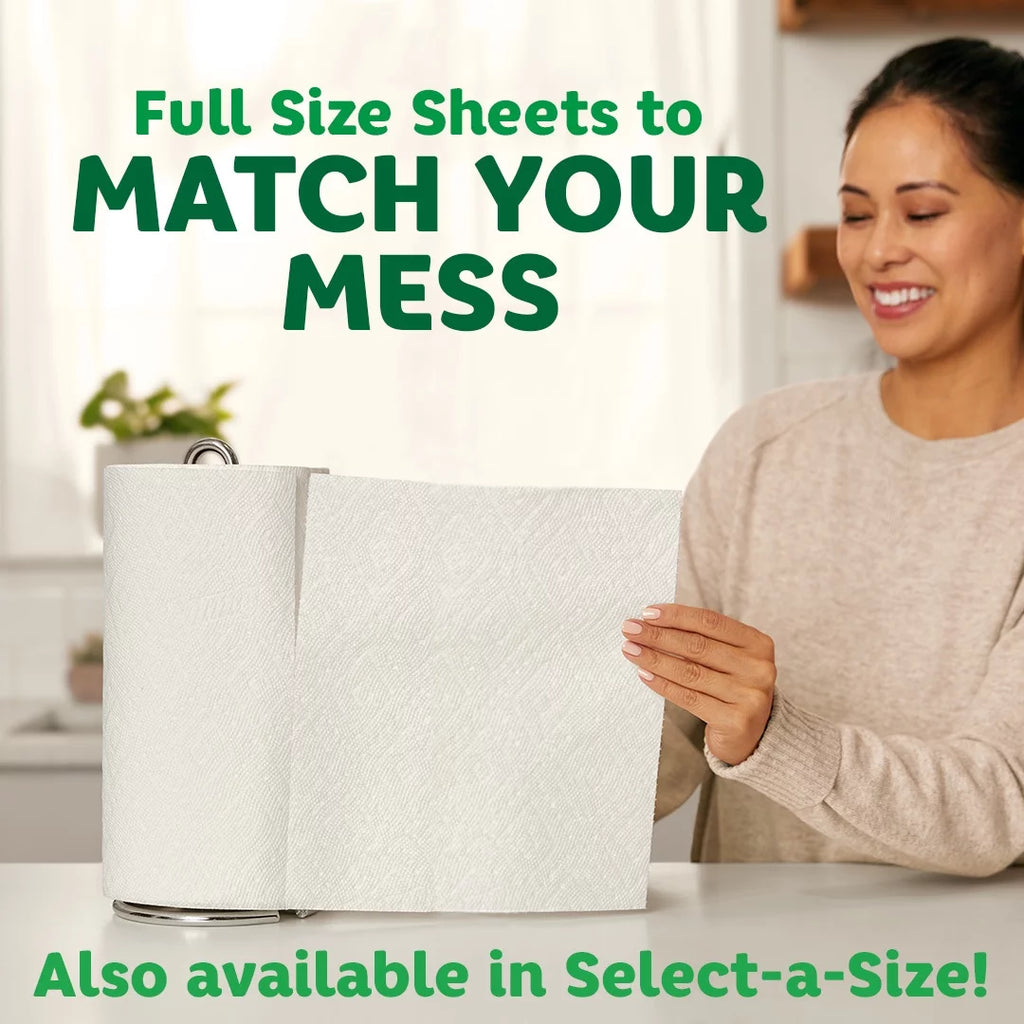 White Full Sheet Paper Towels, 6 Mega Rolls C123712
