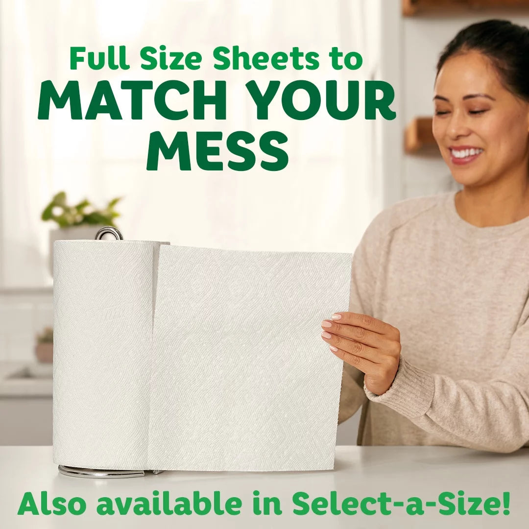 White Full Sheet Paper Towels, 6 Mega Rolls C123712