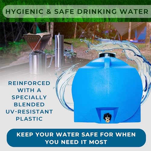 35 Gallon Blue Utility Water Tank with 3/4 Inch Brass Spigot M849