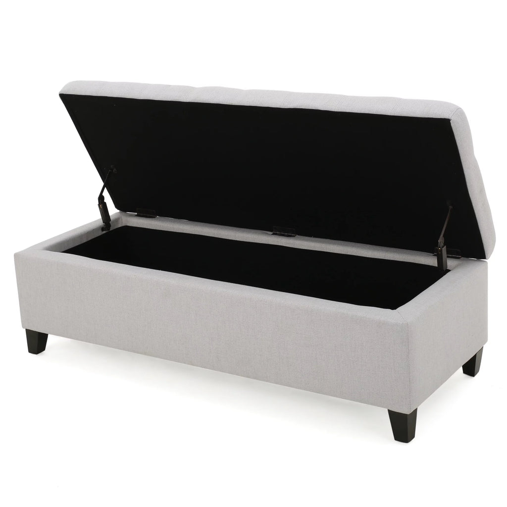 Light Grey Fabric Storage Ottoman M4258