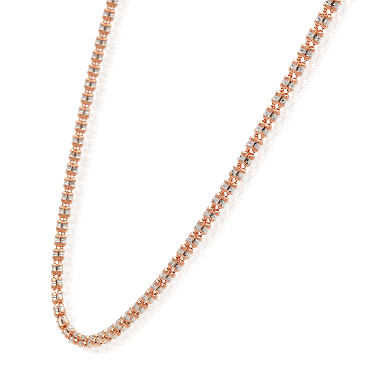 14K Rose Gold Diamond-Cut Mesh Chain Necklace 16"-24" K2669