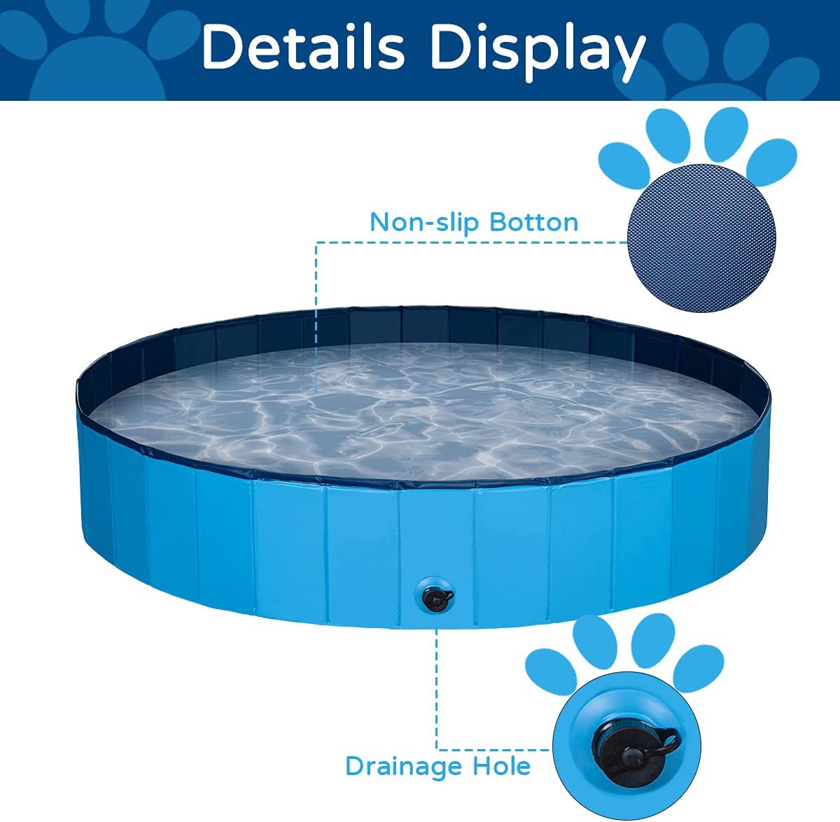 Foldable Dog Pet Swimming Pool of Hard PVC Plastic P196411
