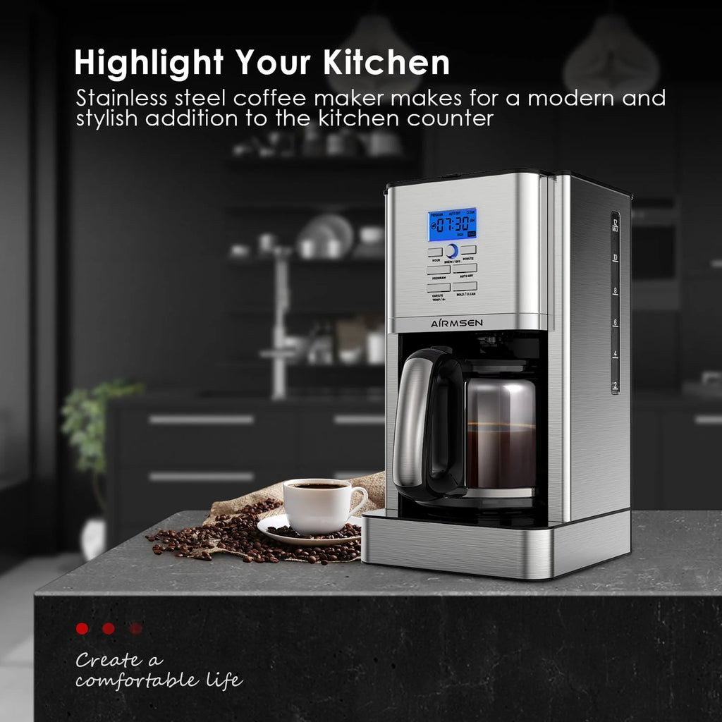 Stainless Steel 12 Cup Programmable Drip Coffee Maker C656255