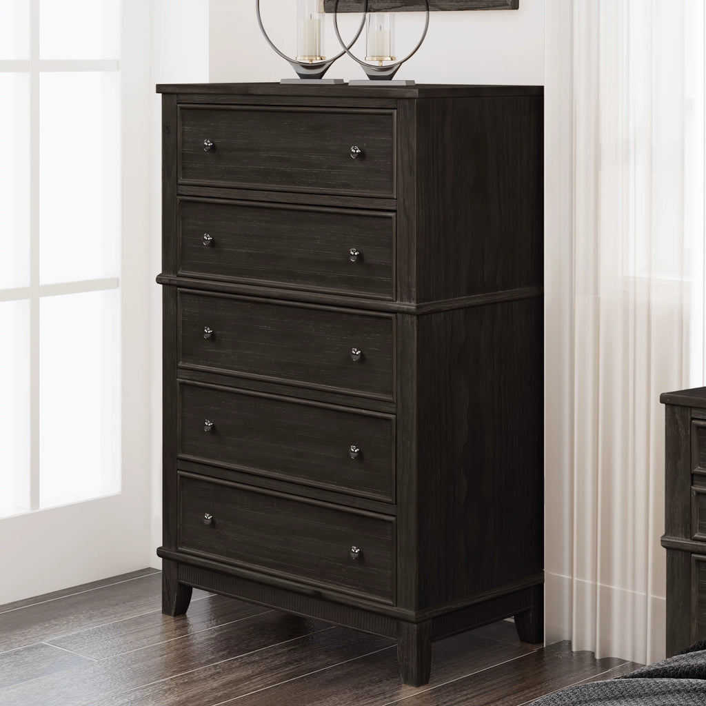 5 Drawers Solid Wood Chest P607