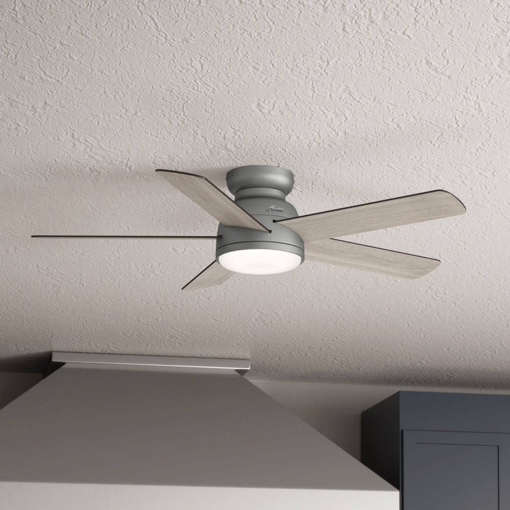 54 in. Matte Silver WiFi Ceiling Fan with LED Light and Remote P161