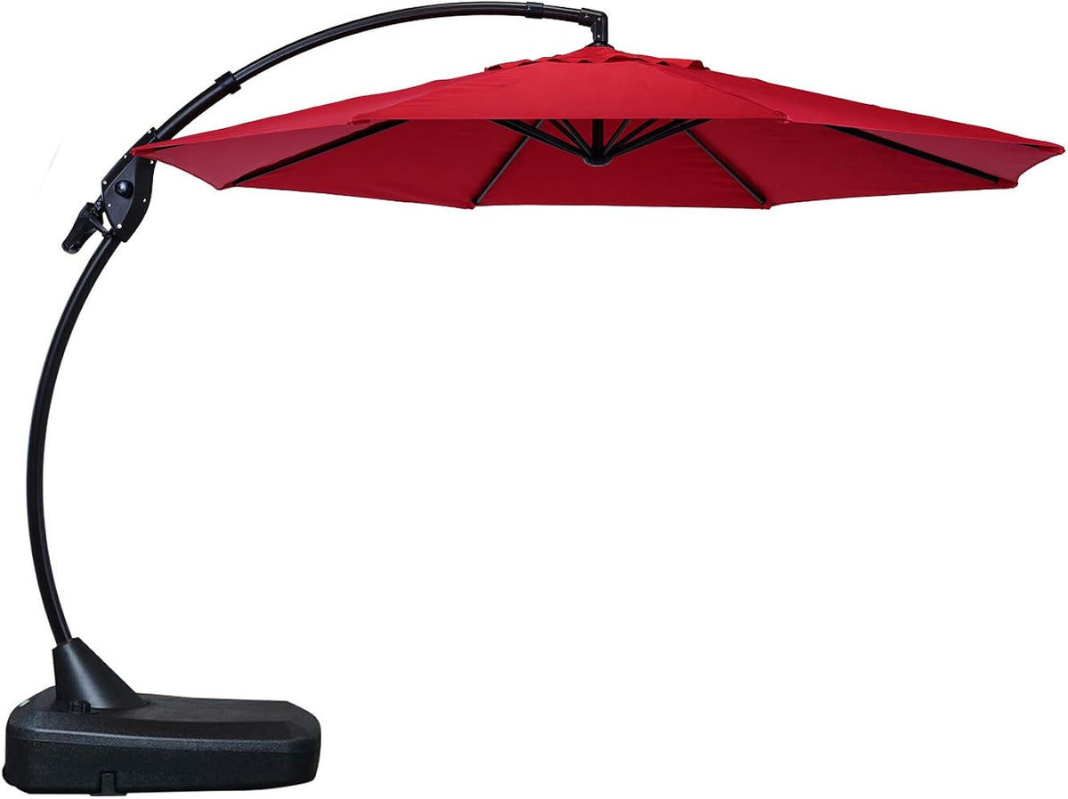 11 FT 12 FT Offset Cantilevered Aluminum Umbrella with Base B584311