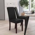Black Faux Leather Panel Back Parson's Chair E367580