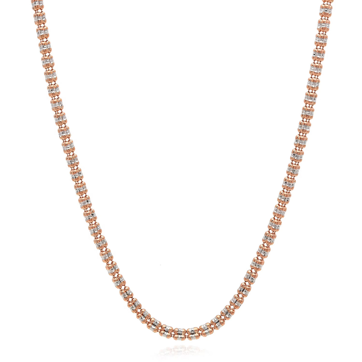 14K Rose Gold Diamond-Cut Mesh Chain Necklace 16"-24" K2669
