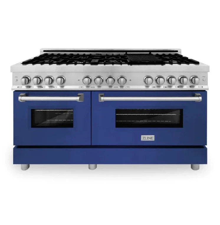 60 In. Dual Fuel Range with Blue Matte Door P25625