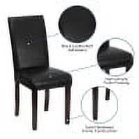 Black Faux Leather Panel Back Parson's Chair E367580