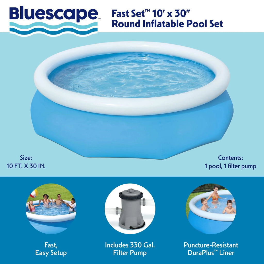 10' x 30" Round Inflatable Above Ground Pool Set O383051