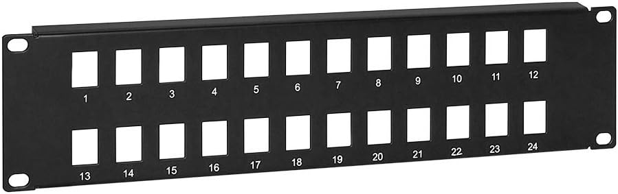 24 Port 19" 2U Blank Keystone Patch Panel, 10 Pack Y867181