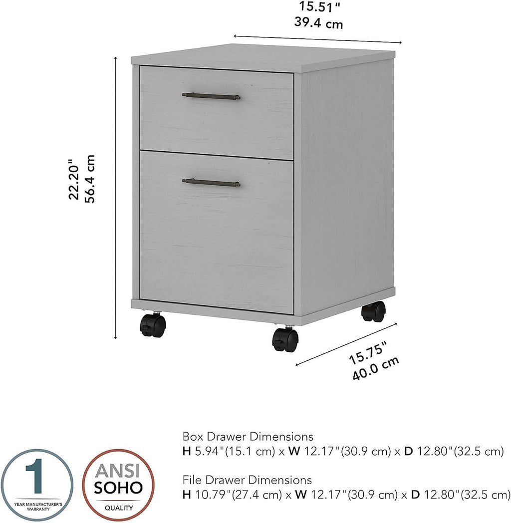 2 Drawer Mobile File Cabinet, Cape Cod Gray C342344