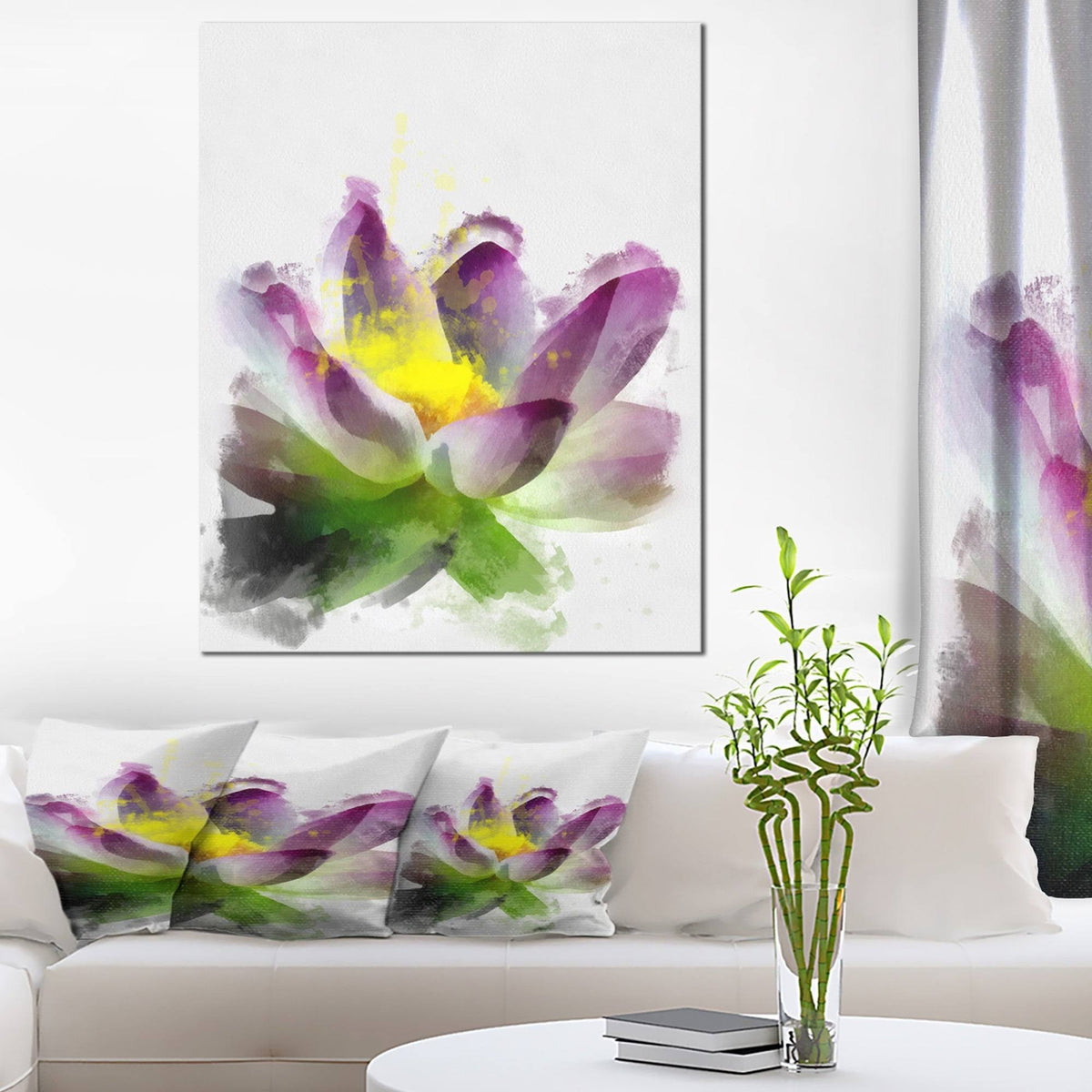 Purple Lotus Flower Canvas Art Print T285060