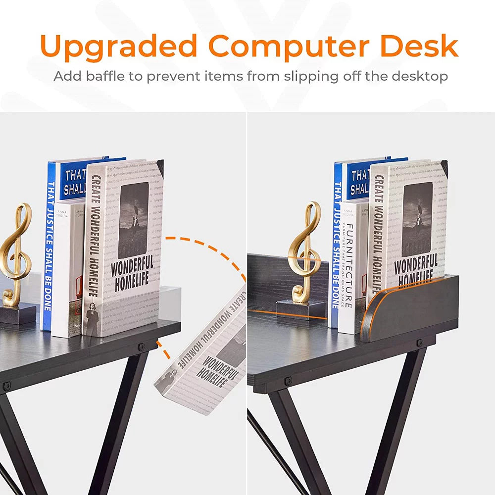 Computer Desk with Metal Frame in Black W869