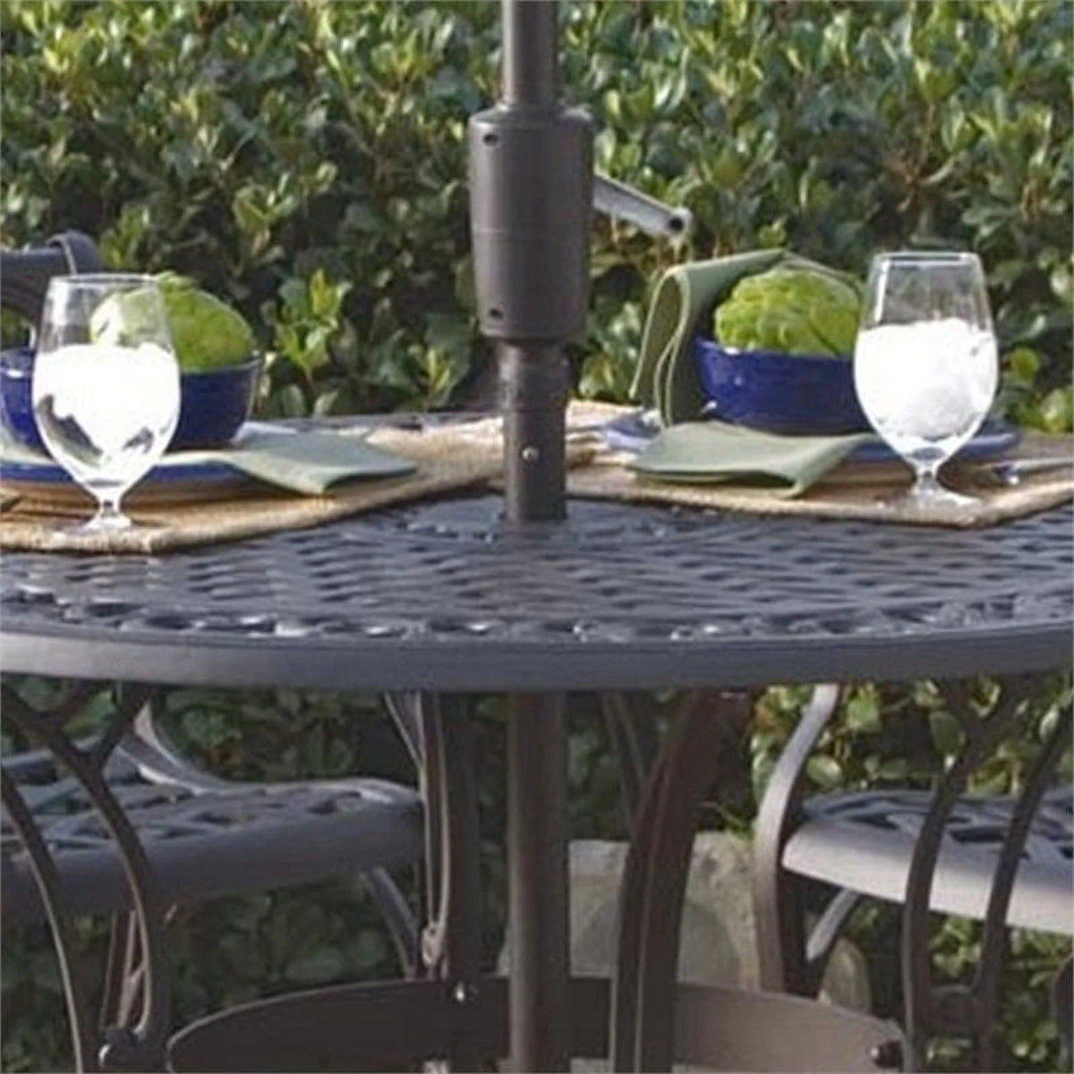 Brown Aluminum Outdoor Dining Table W15642
