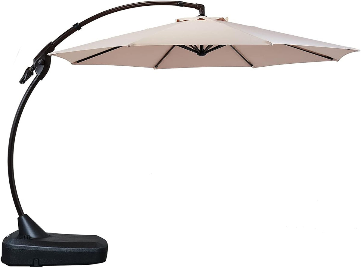 11 FT 12 FT Offset Cantilevered Aluminum Umbrella with Base B584311