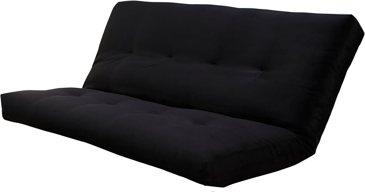 Black Suede Fabric Futon Mattress Q1042