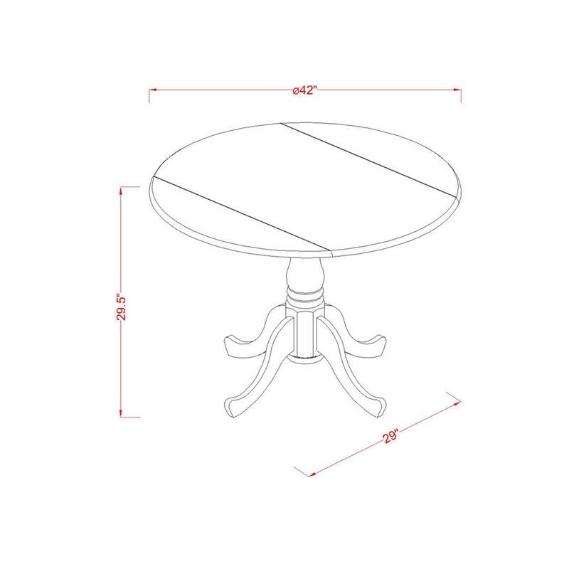 3PC Dining Room Table with Two Drop Leaves and Wood Seat Chairs O691