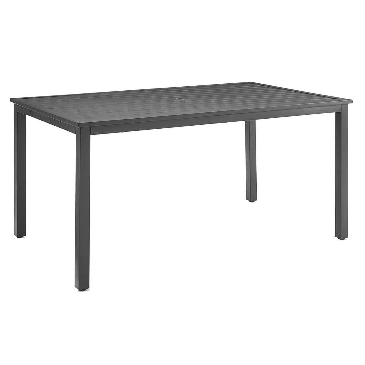 6-Person Rectangular Outdoor Dining Table with Umbrella Hole I9292